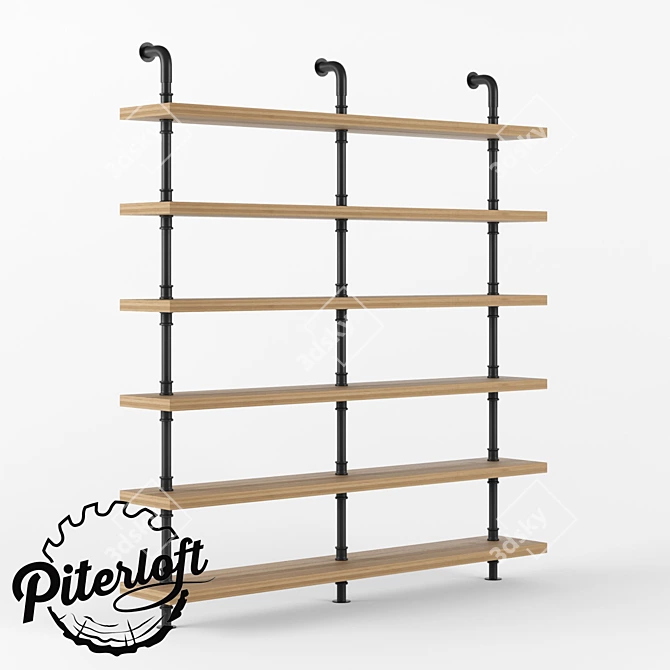 Industrial Pipe Rack Forks 3D model image 1