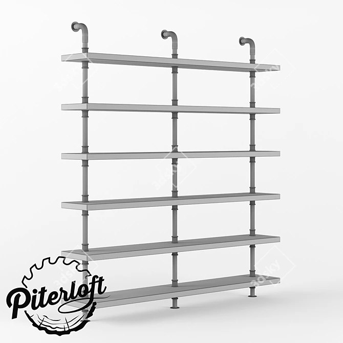 Industrial Pipe Rack Forks 3D model image 2