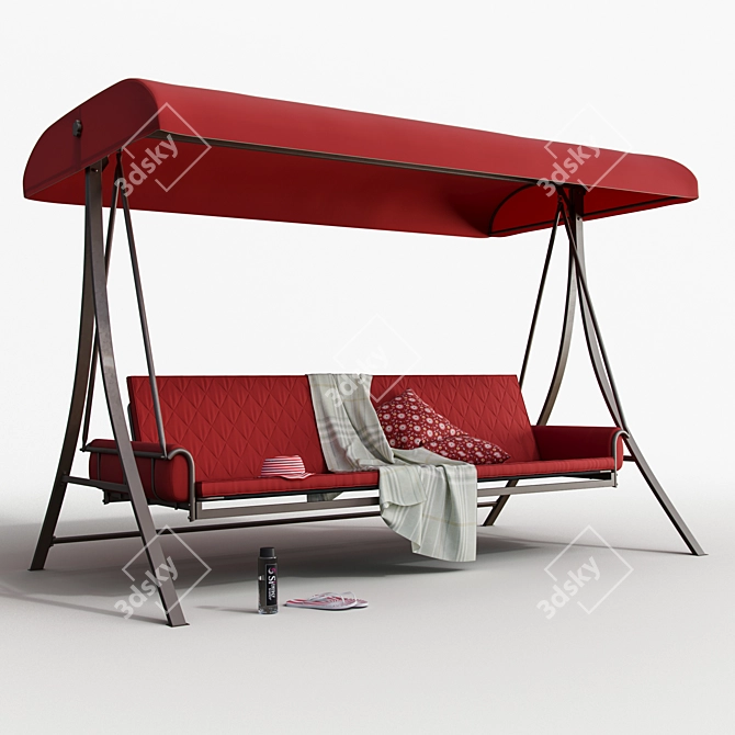 Outdoor Swing: Comfortable Seating for Three 3D model image 1