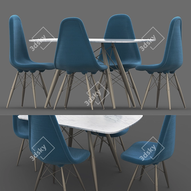 Modern Dining Table Set: Elegant and Functional 3D model image 1