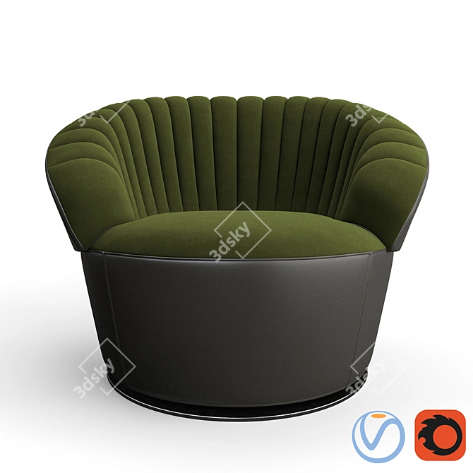 Cozy Velvet Armchair 3D model image 1