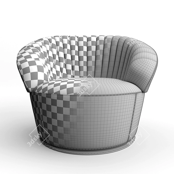 Cozy Velvet Armchair 3D model image 3