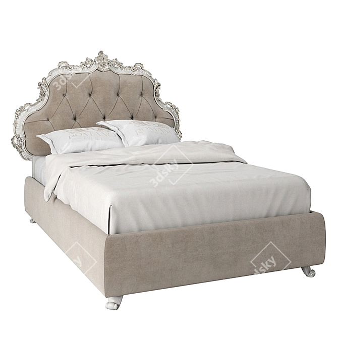 Elegance in Velvet: Josephine Mini Bed 3D model image 2