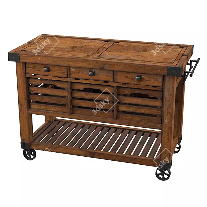 Lydd Kitchen Cart: Convenient and Stylish Solution 3D model image 1