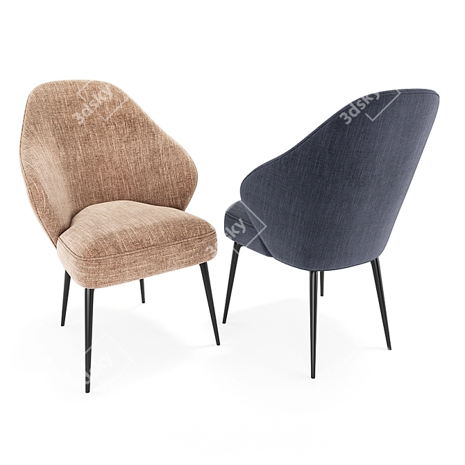 Sleek Savon Dining Chair - Contemporary Style 3D model image 2