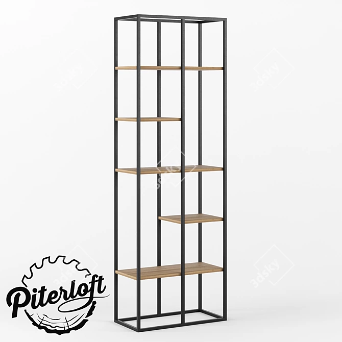 Industrial Loft Style Storage Rack 3D model image 1