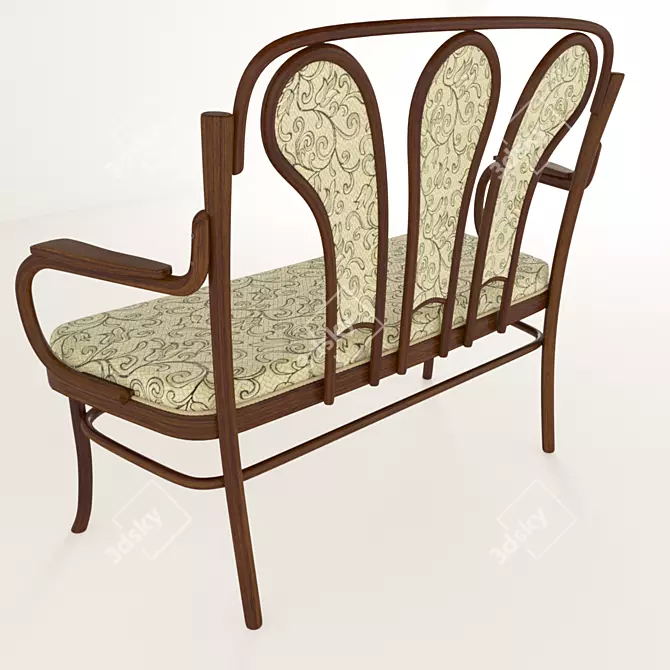 Vintage Viennese Sofa: Tonet Brothers Style 3D model image 2