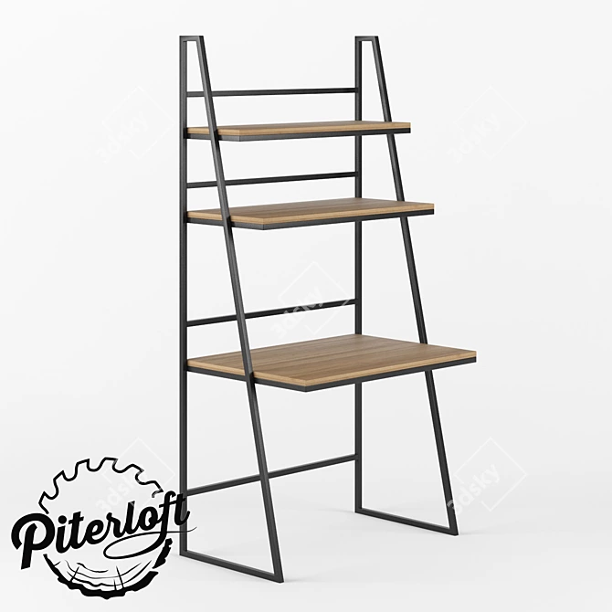 Atwood Wooden Desk Rack 3D model image 1