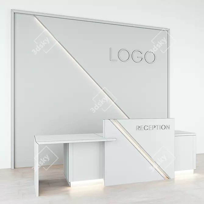 Modern Reception Desk - Sleek and Functional 3D model image 3