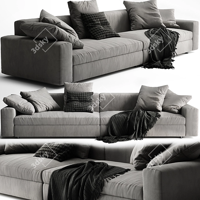 Sleek and Stylish Poliform Dune Sofa 3D model image 1