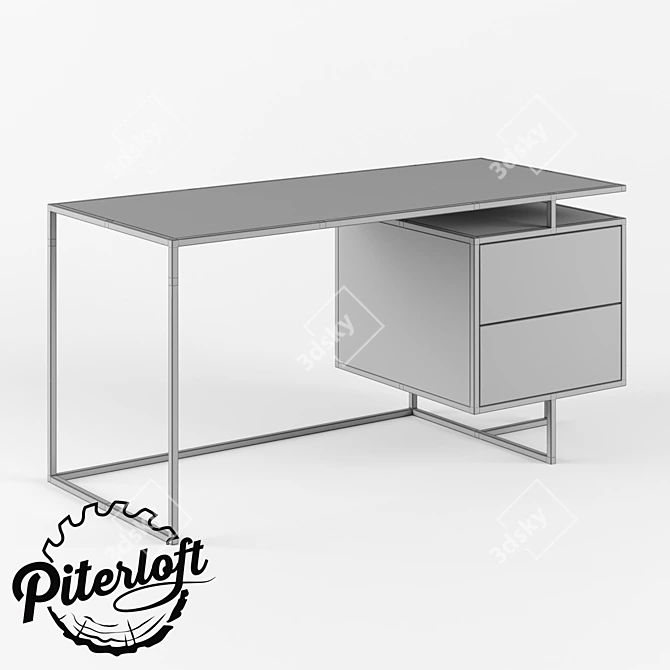 Piercy Loft Desk - Customizable, Stylish, and Spacious 3D model image 3