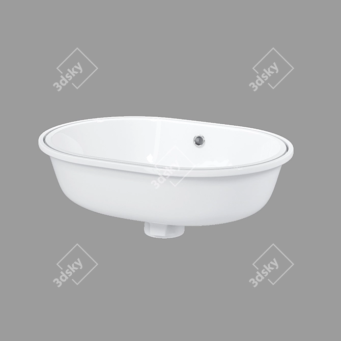 Elegant Oval Inset Sink: CASPIA 55 1 Hole 3D model image 1