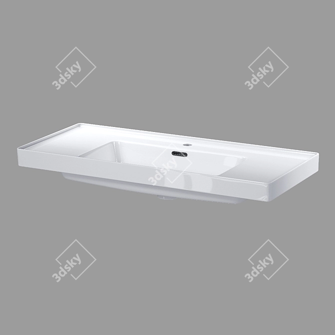 CREA 100 Inset Sink, White 3D model image 1