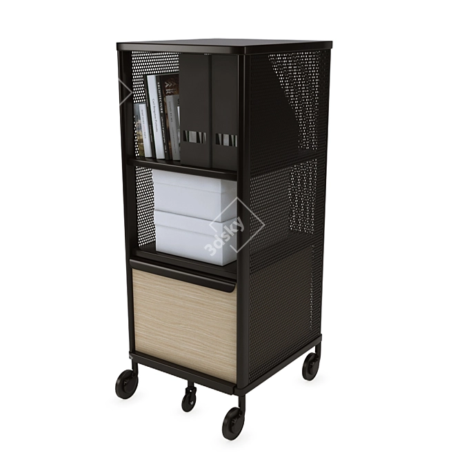 Sleek Storage Solution: Ikea Bekant Unit 3D model image 1