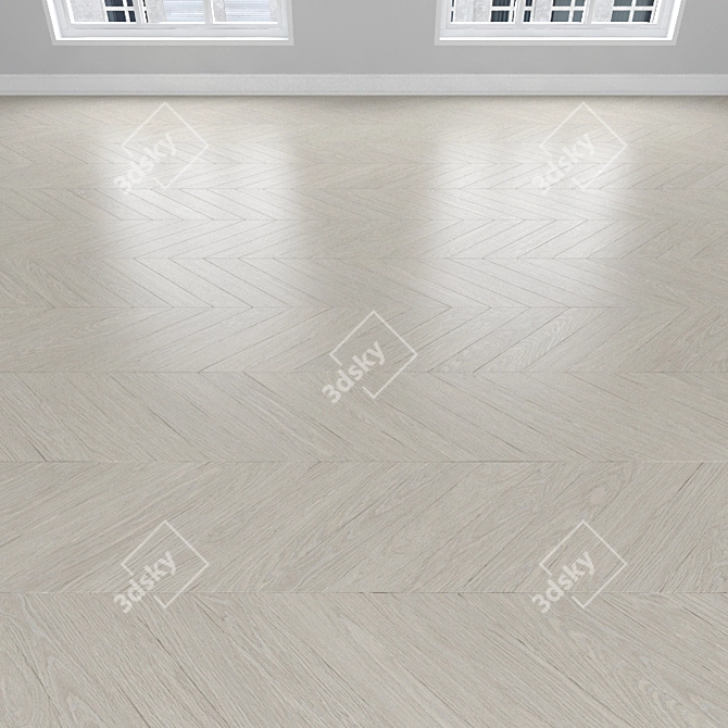 Light Oak Parquet: Herringbone, Linear, Chevron 3D model image 3