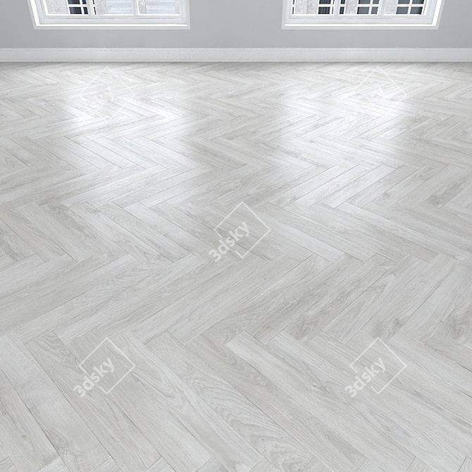 White Oak Parquet: Herringbone, Linear, Chevron 3D model image 2