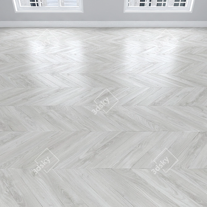 White Oak Parquet: Herringbone, Linear, Chevron 3D model image 3