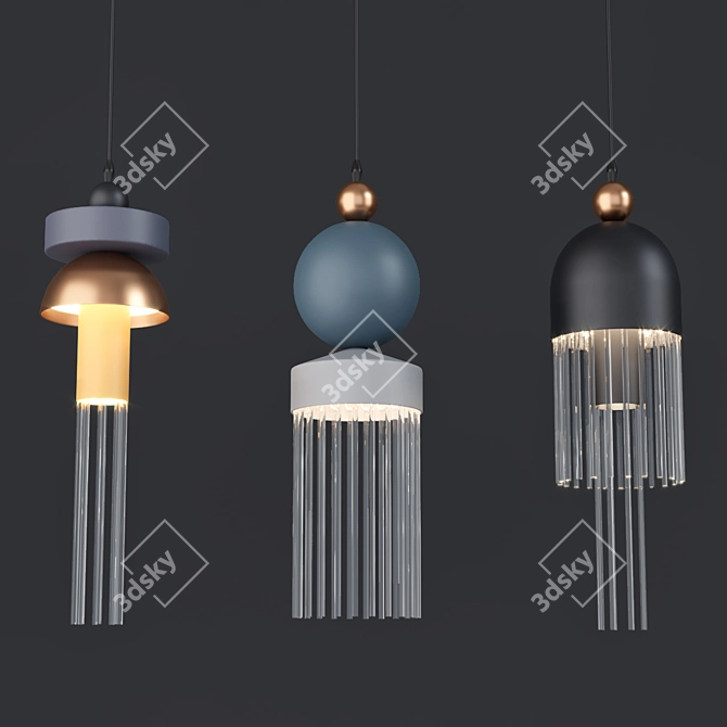 PLEIADES Modern Pendant Lamp 3D model image 1