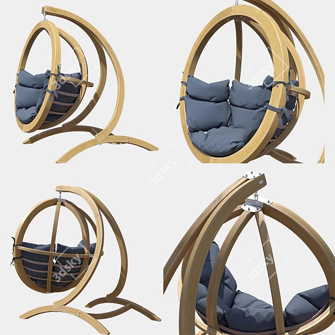 Terracotta Globo Swing Chair 3D model image 2