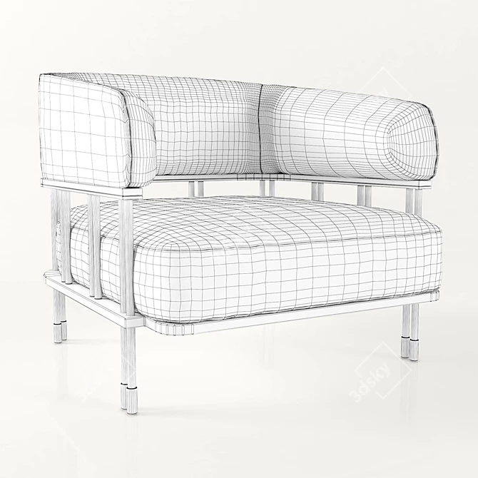 Stylish Milo Armchair 3D model image 3