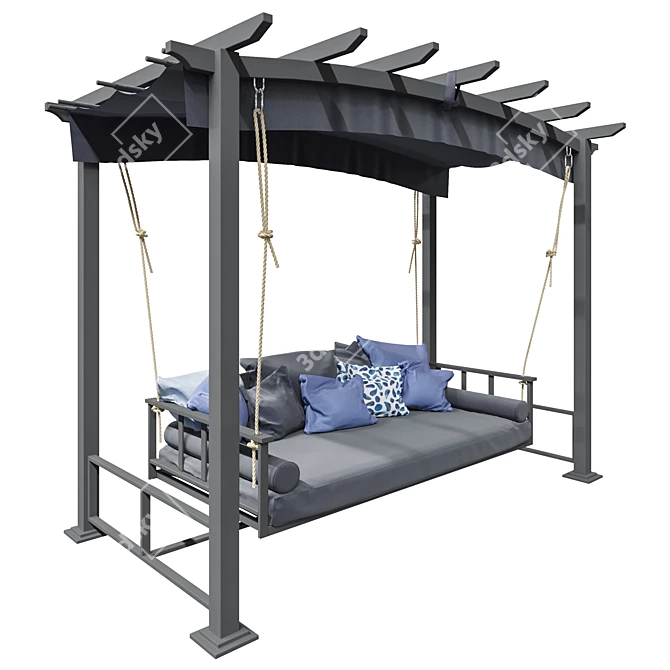 Atlanta Day Bed Swing Seat - Premium Garden Furniture 3D model image 1