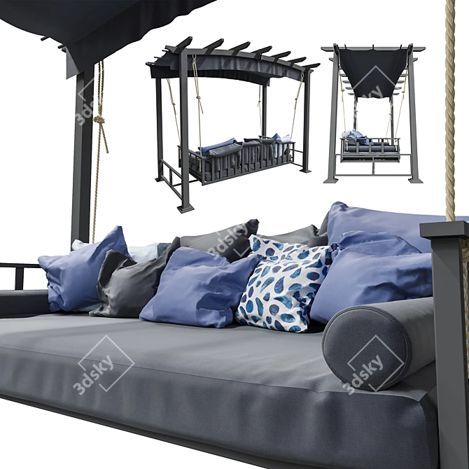 Atlanta Day Bed Swing Seat - Premium Garden Furniture 3D model image 2