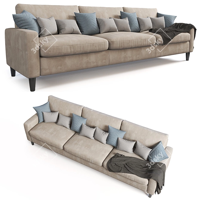 Modern 3 Seater Sofa 3D model image 1