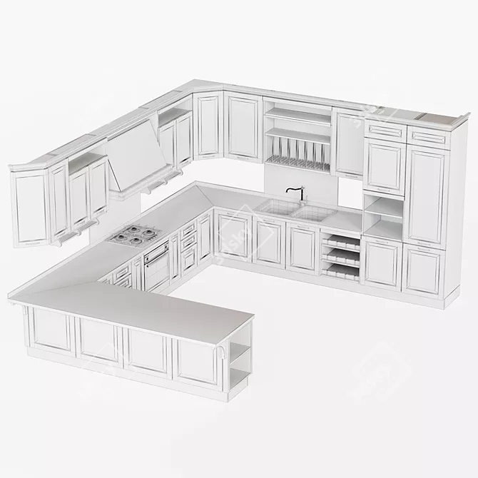 Italian Home Kitchen: Ciacola #1 3D model image 2