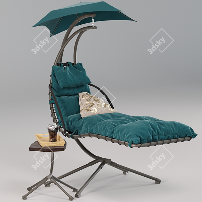 Floating Oasis: Suspended Swing-Chaise 3D model image 1