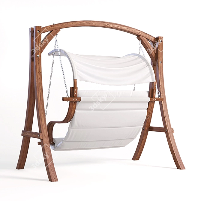 Othon Wooden Garden Swing 3D model image 2