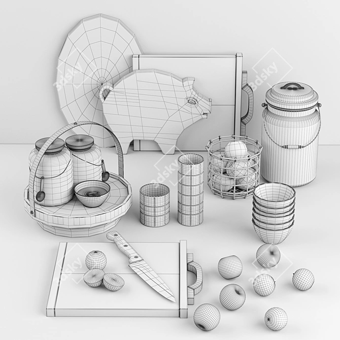 PB 02 Kitchen Decor Set 3D model image 3