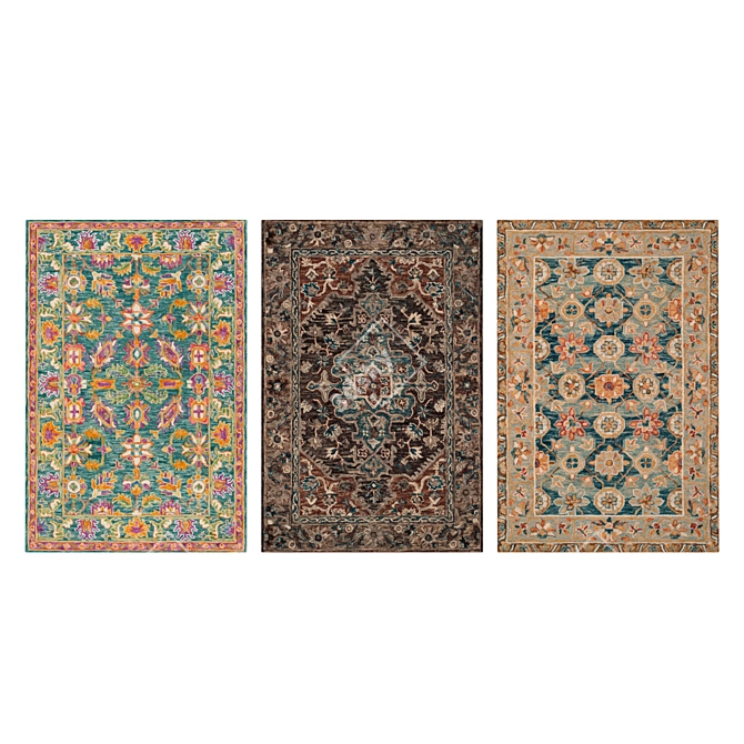 Versatile Set of 3 High-Quality Carpets 3D model image 3