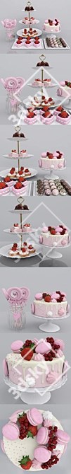 Juicy Strawberry Candy Delight 3D model image 4