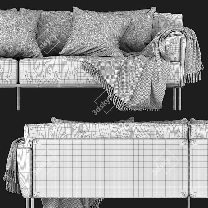 Elegant Greene Living Divan Sofa 3D model image 3