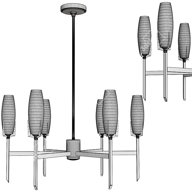 Elegant Keifer Chandelier 3D model image 3