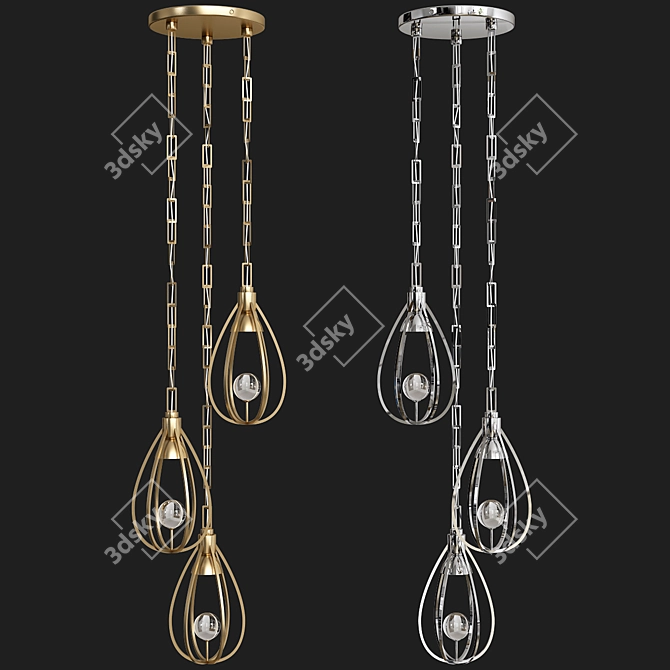 Elegant Atheneum Fixed Chandelier 3D model image 1