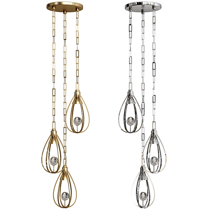 Elegant Atheneum Fixed Chandelier 3D model image 2