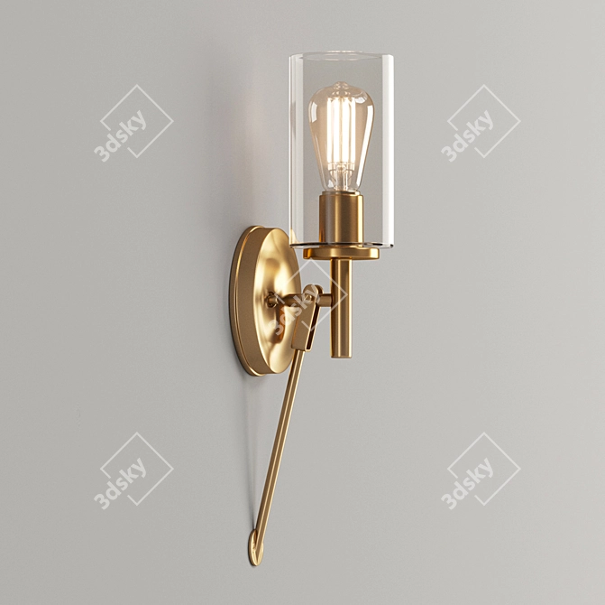 Retro Chic Wall Sconce 3D model image 2