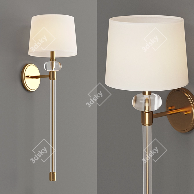 Vintage-inspired Augusta Wall Sconce 3D model image 1