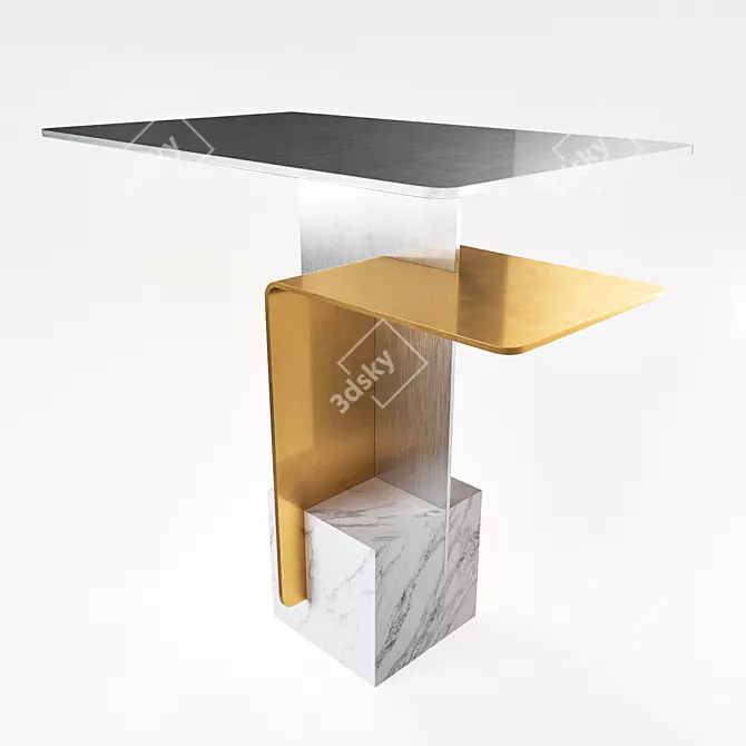 Elegant Riluc SIDE Table | Minimalist Design 3D model image 2