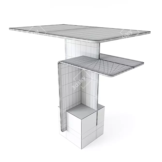 Elegant Riluc SIDE Table | Minimalist Design 3D model image 3