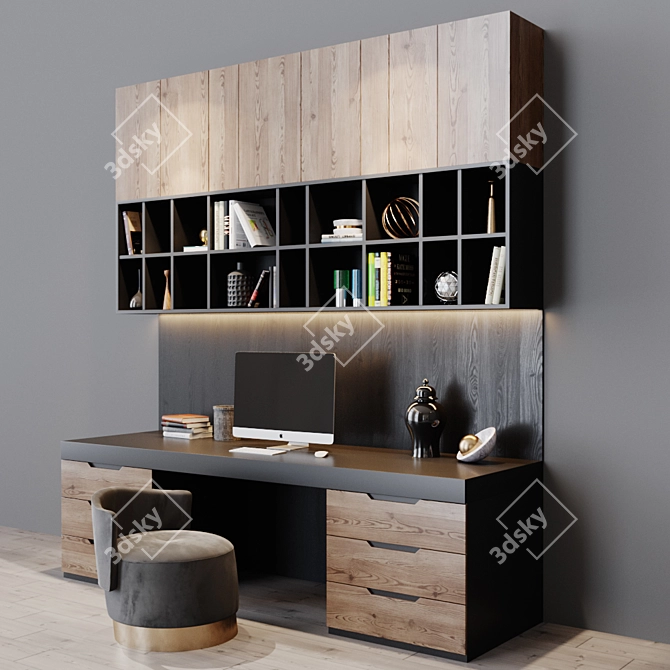 Modern Workplace Desk 3D model image 2