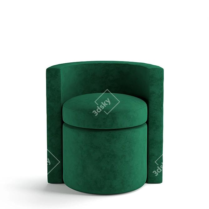 Luxurious Velvet Stool Set 3D model image 2