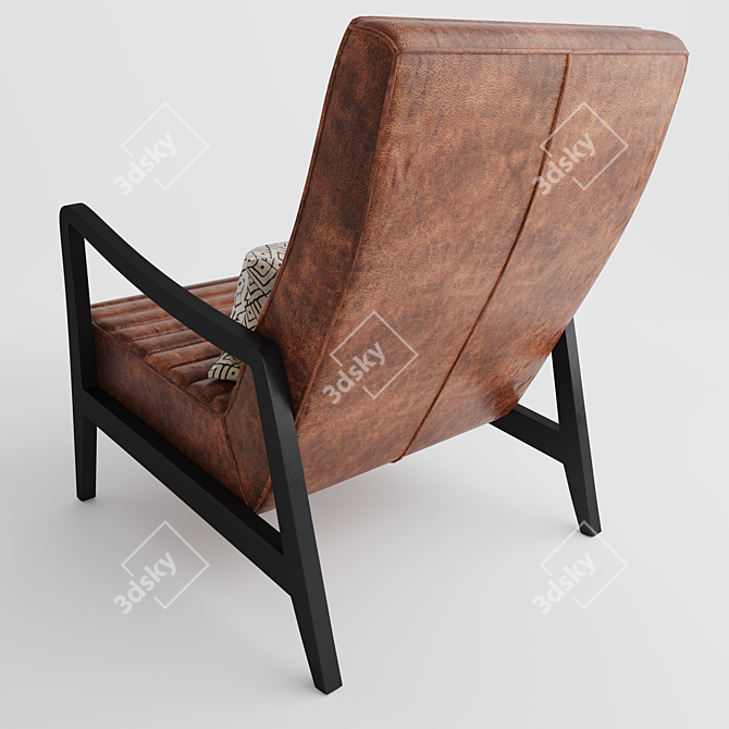 Rustic Elegance: Pryor Leather Chair 3D model image 3