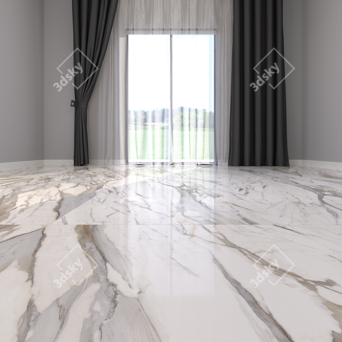 HD Marble Floor Tiles 3D model image 2