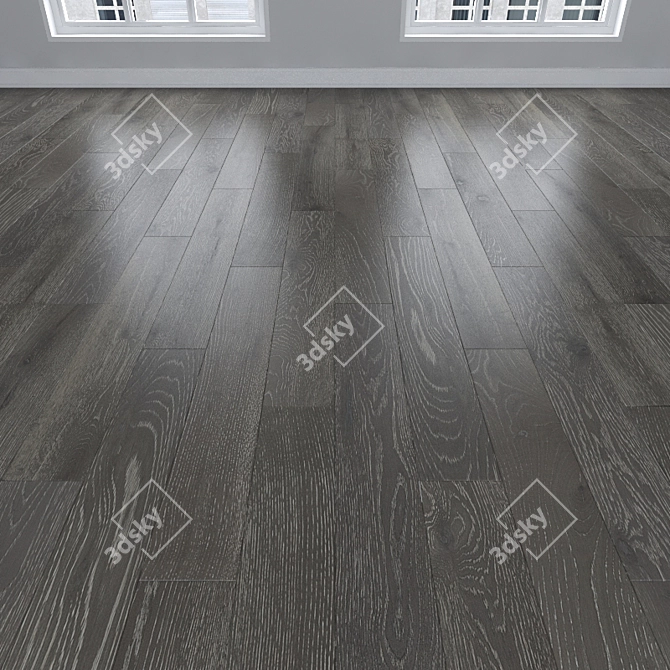 Gray Oak Parquet: Herringbone, Linear, Chevron 3D model image 1