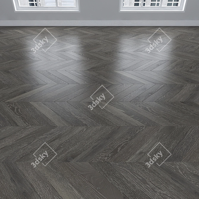 Gray Oak Parquet: Herringbone, Linear, Chevron 3D model image 3