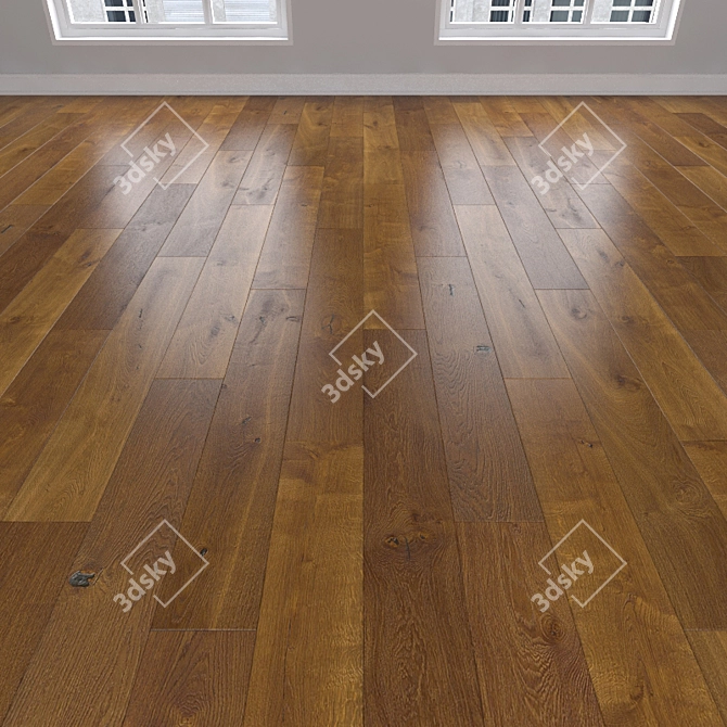 Amber Oak Parquet: Herringbone, Linear, Chevron 3D model image 1