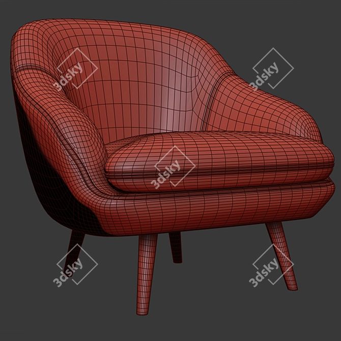 Modern Prius Armchair: Sleek Design & Comfort 3D model image 3