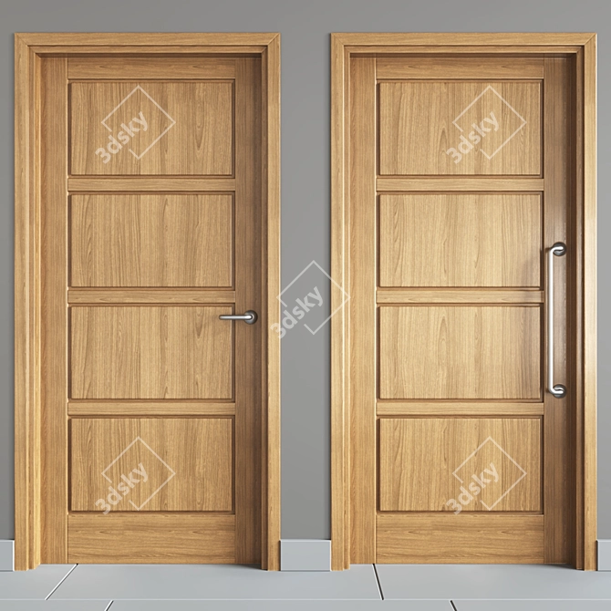 2,042 Polygons FBX Doors 3D model image 1